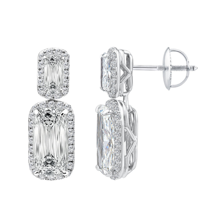 3.90ct Lab Grown Diamond Northern Ray Earrings in 18K White Gold