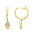 0.30ct Oval Lab Grown Diamond Drop Hoop Earrings in 9K Yellow Gold