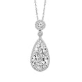 3.45ct Elongated Pear Lab Grown Diamond Necklace in 18K White Gold