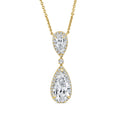 2.84ct Elongated Pear Lab Grown Diamond Necklace in 18K Yellow Gold