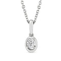 0.15ct Oval Lab Grown Diamond Necklace in 9K White Gold