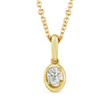 0.15ct Oval Lab Grown Diamond Necklace in 9K Yellow Gold