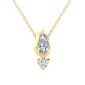 0.60ct Pear Lab Grown Diamond Asterly Necklace in 9K Yellow Gold