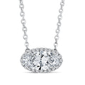 1.12ct Elongated Oval Lab Grown Diamond Necklace in 18K White Gold
