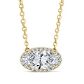 1.12ct Elongated Oval Lab Grown Diamond Necklace in 18K Yellow Gold