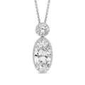 3.07ct Elongated Oval Lab Grown Diamond Necklace in 18K White Gold