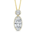 3.07ct Elongated Oval Lab Grown Diamond Necklace in 18K Yellow Gold