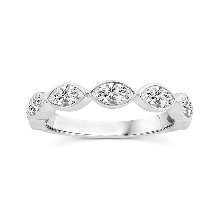 1.00ct Marquise Lab Grown Diamond Anniversary Band in 9K White Gold