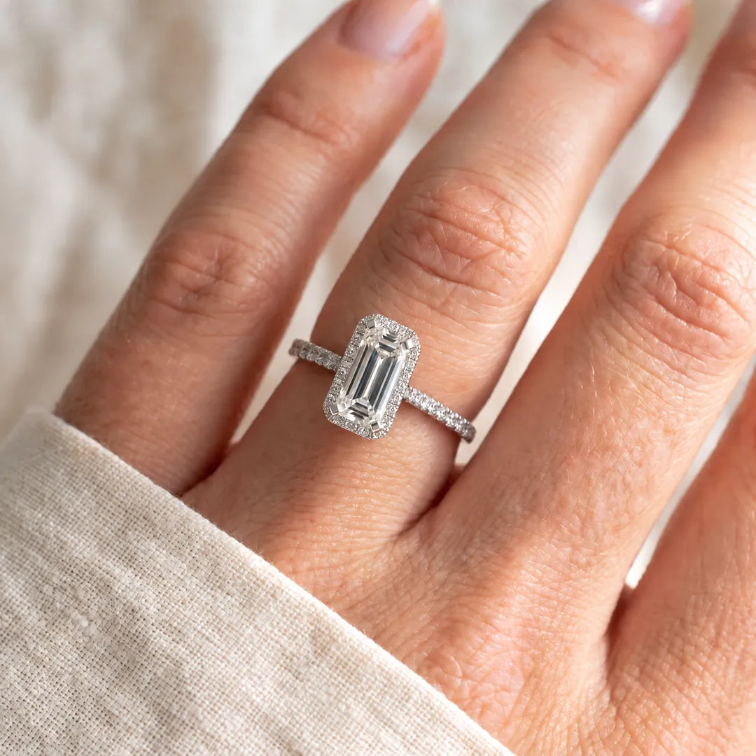 3.25ct Lab Grown Diamond Northern Ray Ring in Platinum worn on hand | The Jewellery Boutique