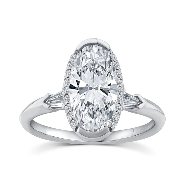 2.25ct Elongated Oval Lab Grown Diamond Ring in Platinum