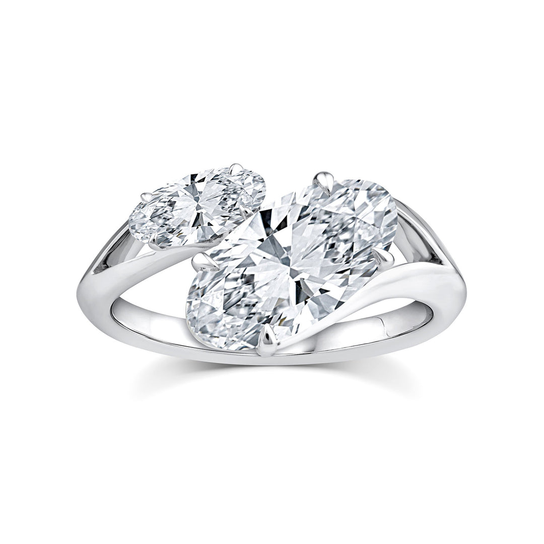 2.37ct Elongated Oval Lab Grown Diamond Ring in Platinum