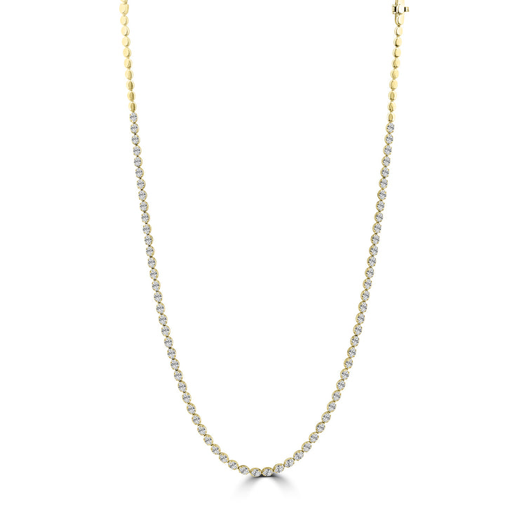 9.60ct Lab Grown Diamond Necklace in 18K Yellow Gold