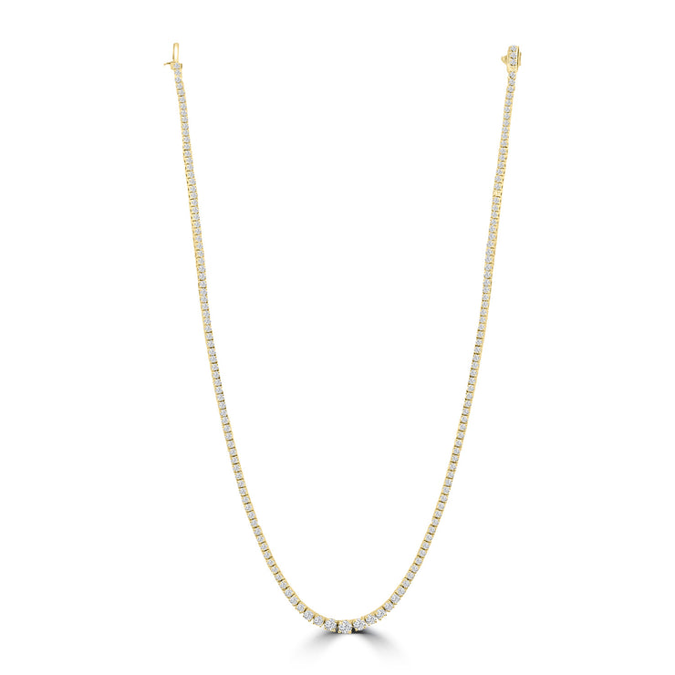 4.20ct Lab Grown Diamond Necklace in 18K Yellow Gold