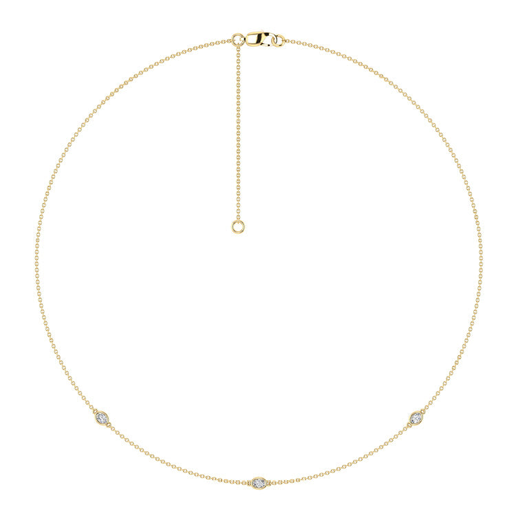 0.25ct Lab Grown Diamond Necklace in 9K Yellow Gold