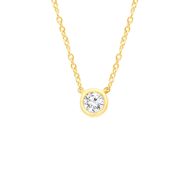 0.15ct Lab Grown Diamond Necklace in 9K Yellow Gold | The Jewellery Boutique