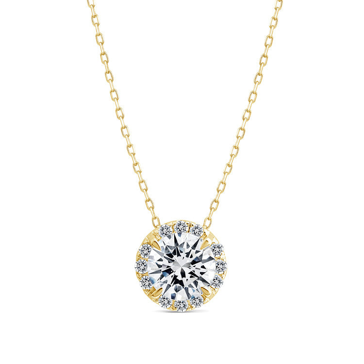 0.53ct Lab Grown Diamond Necklace in 9K Yellow Gold