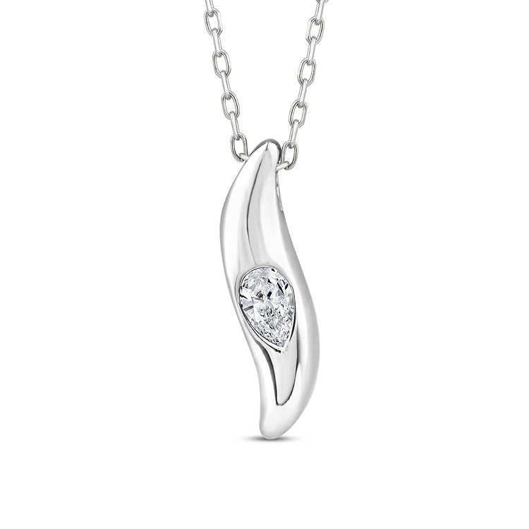 0.12ct Lab Grown Diamond Necklace in 9K White Gold