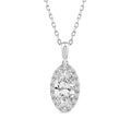 1.23ct Elongated Oval Lab Grown Diamond Necklace in 18K White Gold