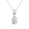 1.15ct Oval Lab Grown Diamond Necklace in 9K White Gold