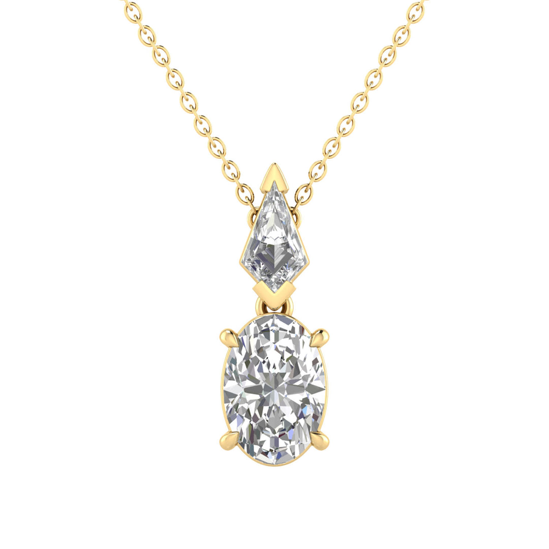 1.15ct Oval Lab Grown Diamond Necklace in 9K Yellow Gold