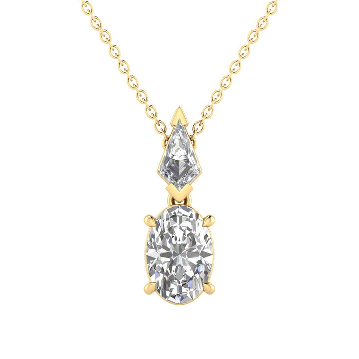 1.15ct Oval Lab Grown Diamond Necklace in 9K Yellow Gold