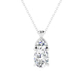 1.68ct Oval Lab Grown Diamond Necklace in 9K White Gold