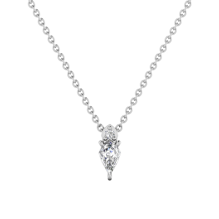 0.30ct Pear Lab Grown Diamond Asterly Necklace in 9K White Gold