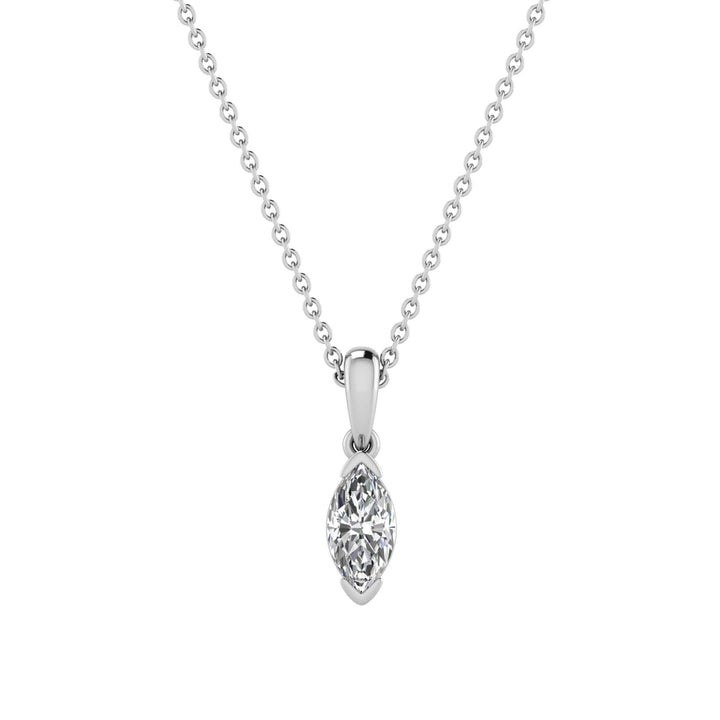 0.50ct Marquise Lab Grown Diamond Necklace in 9K White Gold