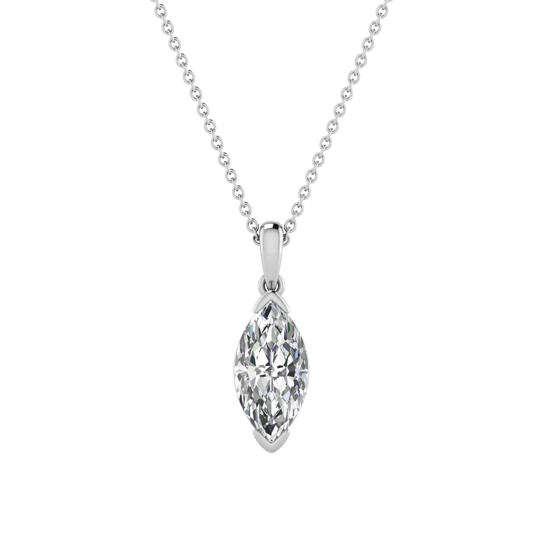 2.00ct Marquise Lab Grown Diamond Necklace in 9K White Gold