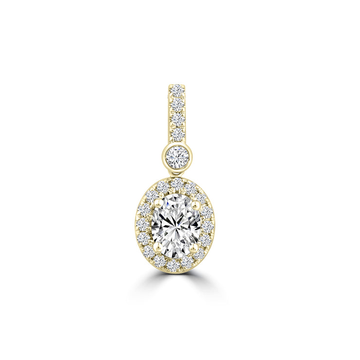 0.95ct Lab Grown Diamond Pendant in 18K Yellow Gold