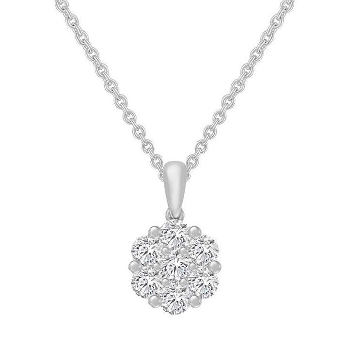 0.75ct Lab Grown Diamond Pendant in 9K White Gold
