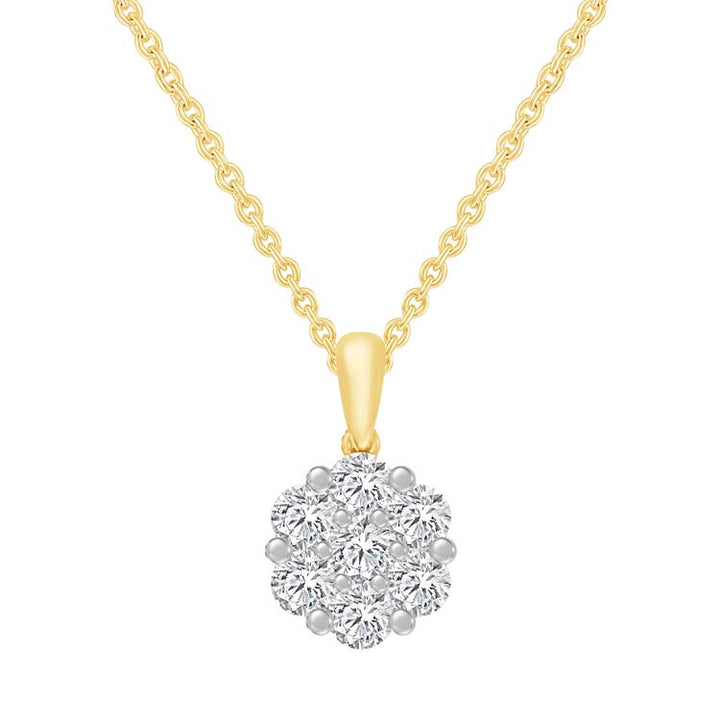 0.75ct Lab Grown Diamond Pendant in 9K Yellow Gold