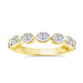 1.00ct Oval Lab Grown Diamond Anniversary Band in 9K Yellow Gold