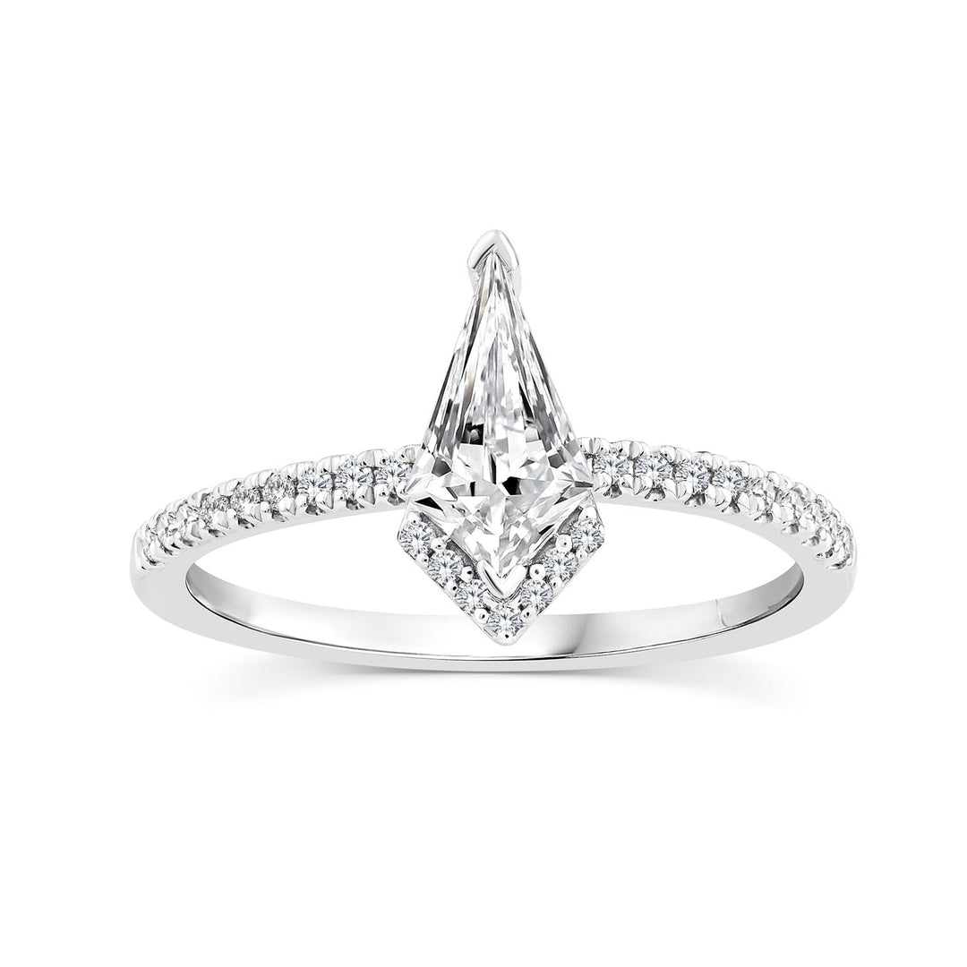 0.63ct Kite Lab Grown Diamond Asterly Ring in 9K White Gold