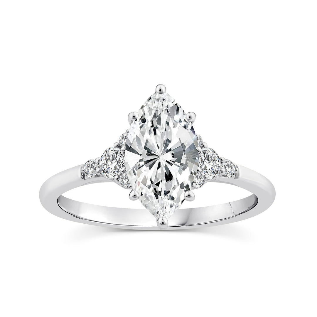1.67ct Marquise Lab Grown Diamond Vintage Ring in 9K White Gold
