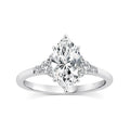 1.67ct Marquise Lab Grown Diamond Vintage Ring in 9K White Gold