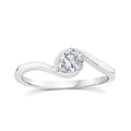 0.33ct Oval Lab Grown Diamond Offset Ring in 9K White Gold