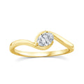 0.33ct Oval Lab Grown Diamond Offset Ring in 9K Yellow Gold