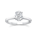 1.50ct Oval Lab Grown Diamond 4 Claw Ring in 9K White Gold