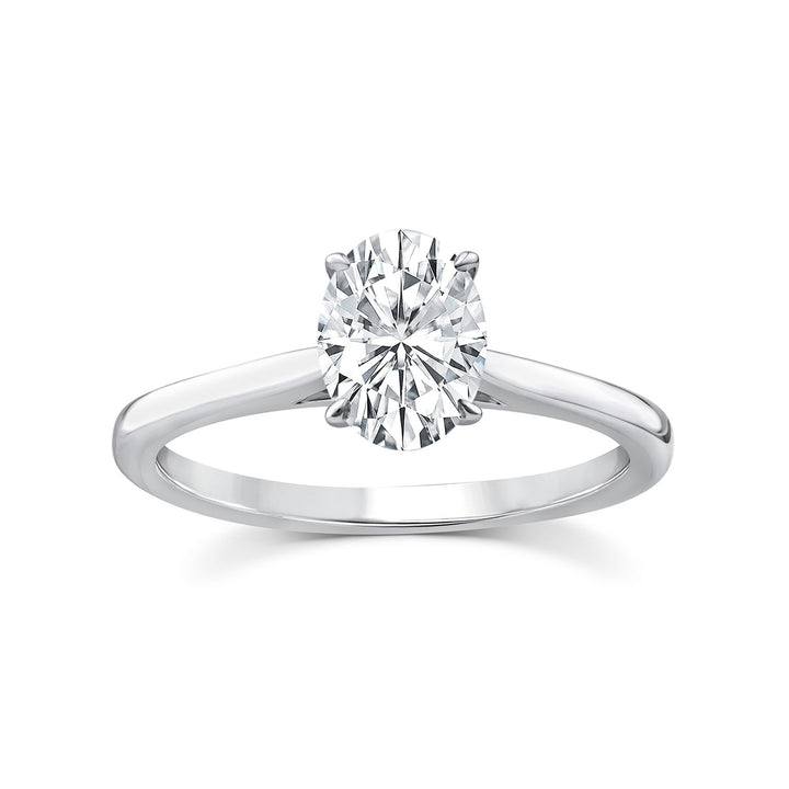 1.50ct Oval Lab Grown Diamond 4 Claw Ring in 9K White Gold