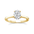 1.50ct Oval Lab Grown Diamond 4 Claw Ring in 9K Yellow Gold