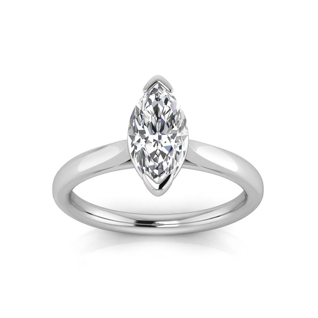 1.00ct Marquise Lab Grown Diamond Ring in 9K White Gold