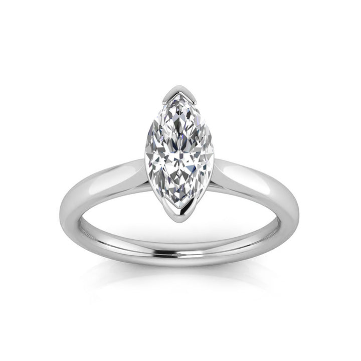 1.00ct Marquise Lab Grown Diamond Ring in 9K White Gold