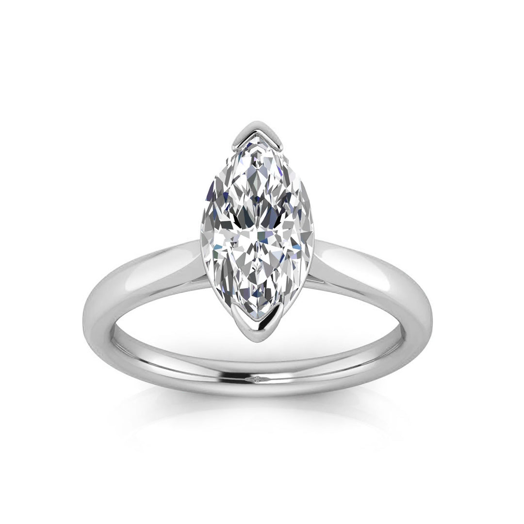 1.50ct Marquise Lab Grown Diamond Ring in 9K White Gold