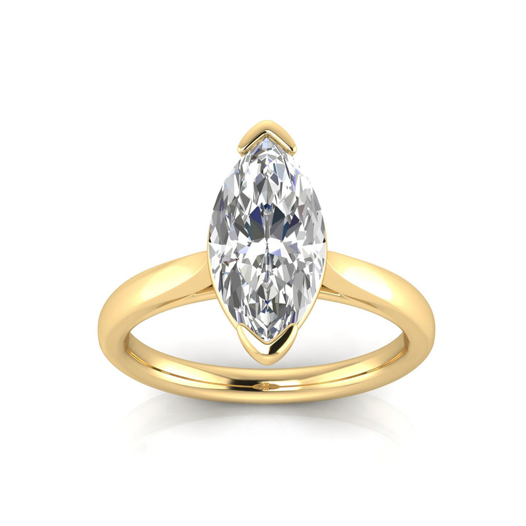 2.00ct Marquise Lab Grown Diamond Ring in 9K Yellow Gold