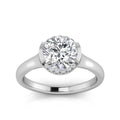 1.55ct Round Lab Grown Diamond Semi Halo Ring in 9K White Gold
