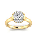 1.55ct Round Lab Grown Diamond Semi Halo Ring in 9K Yellow Gold