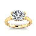 1.55ct Oval Lab Grown Diamond Semi Halo Ring in 9K Yellow Gold