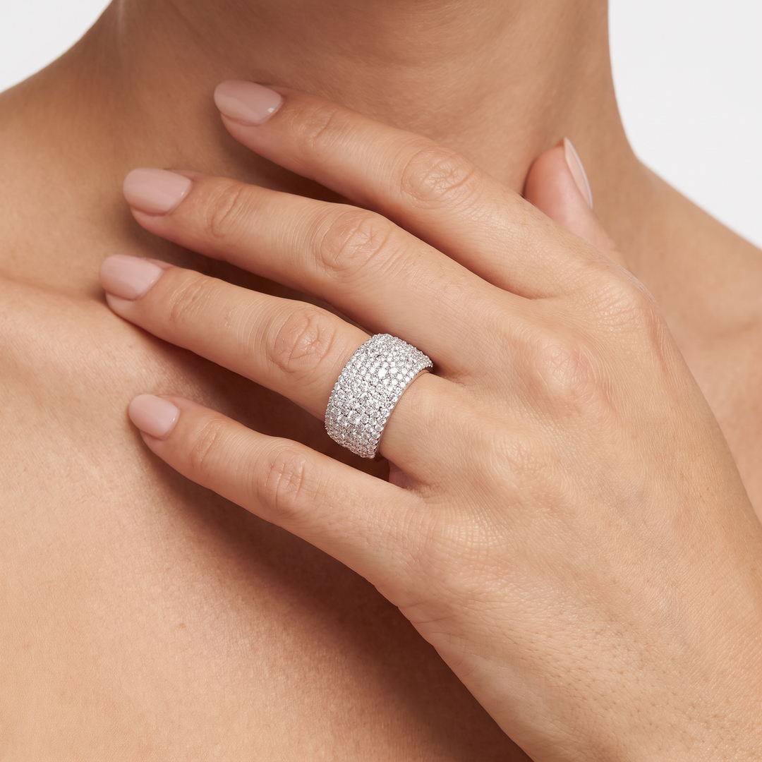 2.00ct Lab Grown Diamond Ring in 9K White Gold worn on hand