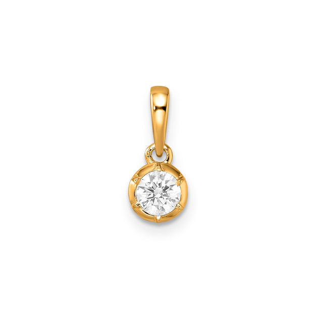 0.25ct Lab Grown Diamond Pendant in 9K Yellow Gold | The Jewellery Boutique